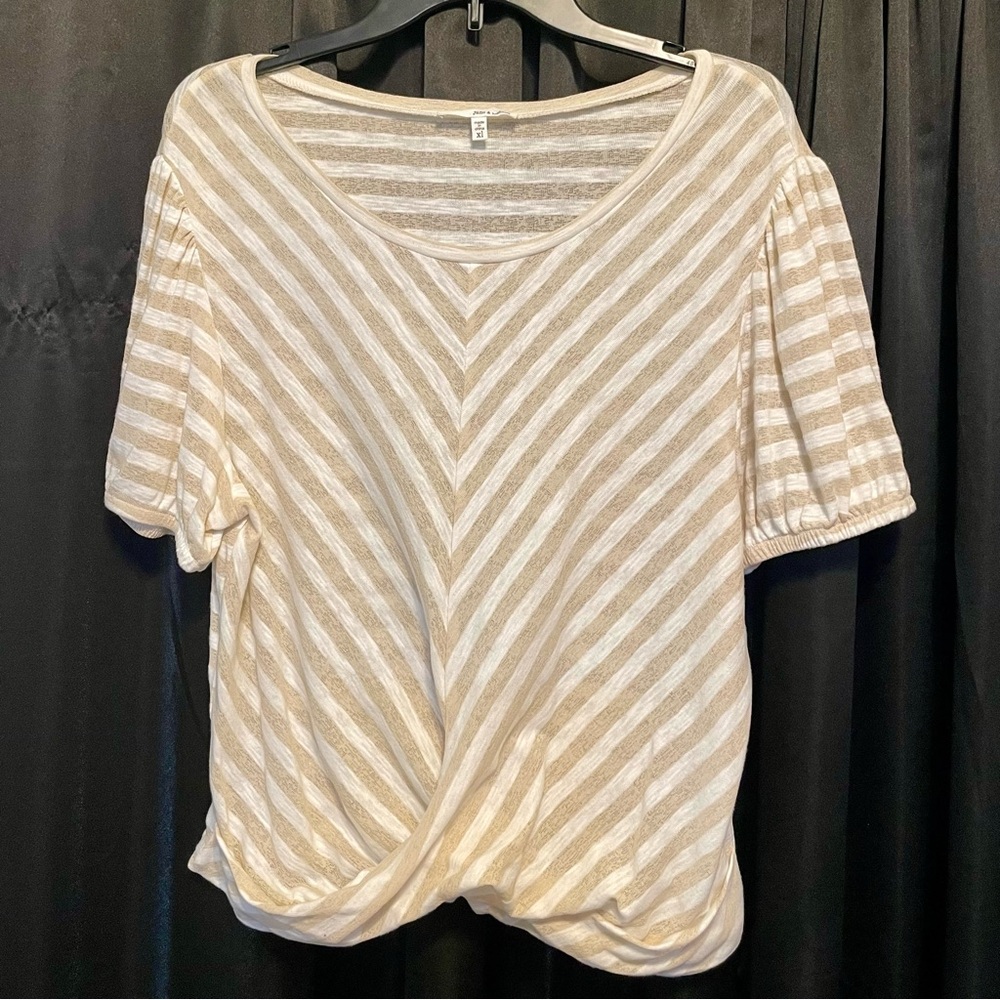Striped Beige Women's Top